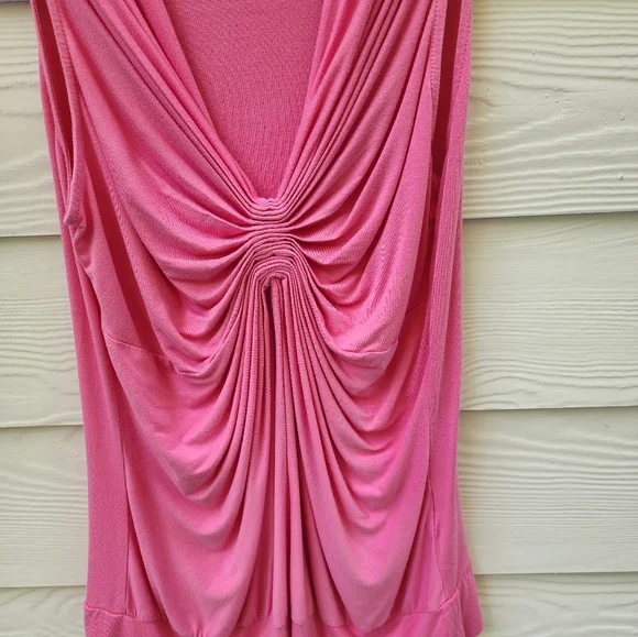 XL Nine West Pink Draped Tank Top - Picture 3 of 6